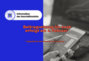 Mehr über den Artikel erfahren Beitragseinzug für das 1. Halbjahr/Jahr 2026 startet am 2. Februar