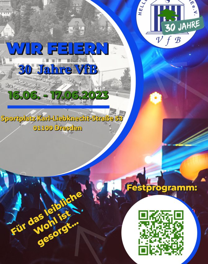 Plakat Vereinsfest 2023 mit Porgrammlink, Druckversion